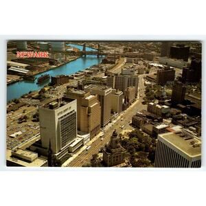 Vintage Postcard Newark New Jersey Aerial Cityscape Skyline River 1984 Modern